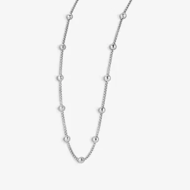 JAI JAI Sterling Silver Hammered Bead Box Chain Necklace by The Solist | Thumbnail 3 JAI JAI Sterling Silver Hammered Bead Box Chain Necklace by The Solist | Thumbnail 3