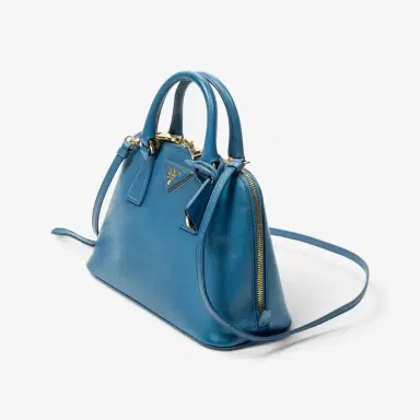 Prada Prada Blue Saffiano Leather Small Zip Promenade Bag by The Solist | Thumbnail 2 Prada Prada Blue Saffiano Leather Small Zip Promenade Bag by The Solist | Thumbnail 2