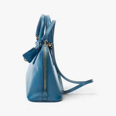 Prada Prada Blue Saffiano Leather Small Zip Promenade Bag by The Solist | Thumbnail 4 Prada Prada Blue Saffiano Leather Small Zip Promenade Bag by The Solist | Thumbnail 4