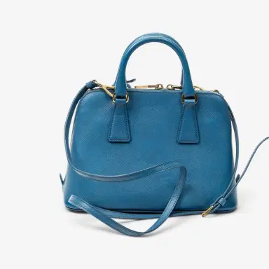Prada Prada Blue Saffiano Leather Small Zip Promenade Bag by The Solist | Thumbnail 5 Prada Prada Blue Saffiano Leather Small Zip Promenade Bag by The Solist | Thumbnail 5