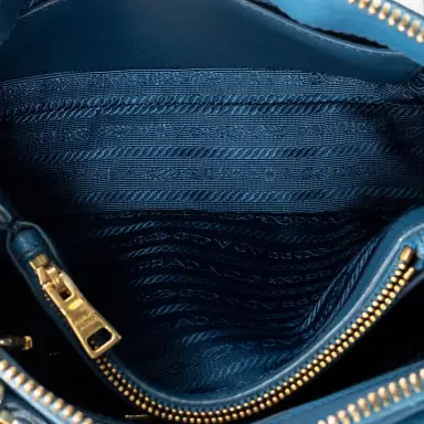 Prada Prada Blue Saffiano Leather Small Zip Promenade Bag by The Solist | Thumbnail 8 Prada Prada Blue Saffiano Leather Small Zip Promenade Bag by The Solist | Thumbnail 8