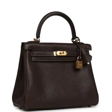 HERMÈS Hermes Kelly Retourne 25 Ebene Barenia Faubourg Gold Hardware | Thumbnail 2 HERMÈS Hermes Kelly Retourne 25 Ebene Barenia Faubourg Gold Hardware | Thumbnail 2
