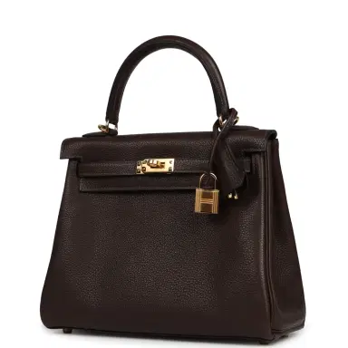 HERMÈS Hermes Kelly Retourne 25 Ebene Barenia Faubourg Gold Hardware | Thumbnail 5 HERMÈS Hermes Kelly Retourne 25 Ebene Barenia Faubourg Gold Hardware | Thumbnail 5