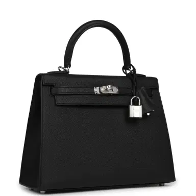 HERMÈS Hermes Kelly Sellier 25 Black Epsom Palladium Hardware | Thumbnail 2 HERMÈS Hermes Kelly Sellier 25 Black Epsom Palladium Hardware | Thumbnail 2