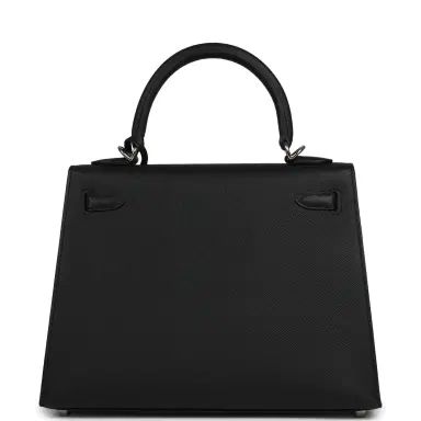 HERMÈS Hermes Kelly Sellier 25 Black Epsom Palladium Hardware | Thumbnail 3 HERMÈS Hermes Kelly Sellier 25 Black Epsom Palladium Hardware | Thumbnail 3