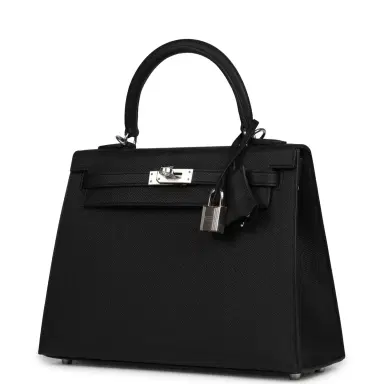 HERMÈS Hermes Kelly Sellier 25 Black Epsom Palladium Hardware | Thumbnail 5 HERMÈS Hermes Kelly Sellier 25 Black Epsom Palladium Hardware | Thumbnail 5
