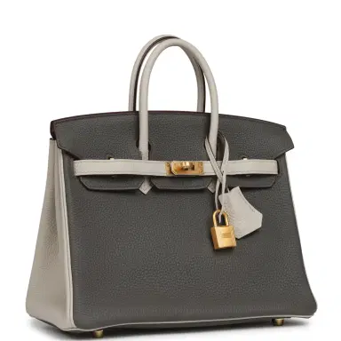 HERMÈS Hermes Special Order (HSS) Birkin 25 Etain, Craie Togo Brushed Gold Hardware | Thumbnail 2 HERMÈS Hermes Special Order (HSS) Birkin 25 Etain, Craie Togo Brushed Gold Hardware | Thumbnail 2