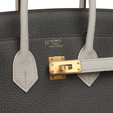 HERMÈS Hermes Special Order (HSS) Birkin 25 Etain, Craie Togo Brushed Gold Hardware | Thumbnail 7 HERMÈS Hermes Special Order (HSS) Birkin 25 Etain, Craie Togo Brushed Gold Hardware | Thumbnail 7