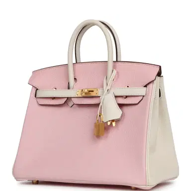 HERMÈS Hermes Special Order (HSS) Birkin 25 Rose Sakura, Nata Chevre Mysore Brushed Gold Hardware | Thumbnail 5 HERMÈS Hermes Special Order (HSS) Birkin 25 Rose Sakura, Nata Chevre Mysore Brushed Gold Hardware | Thumbnail 5