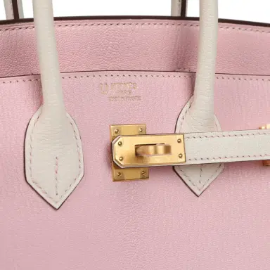 HERMÈS Hermes Special Order (HSS) Birkin 25 Rose Sakura, Nata Chevre Mysore Brushed Gold Hardware | Thumbnail 7 HERMÈS Hermes Special Order (HSS) Birkin 25 Rose Sakura, Nata Chevre Mysore Brushed Gold Hardware | Thumbnail 7