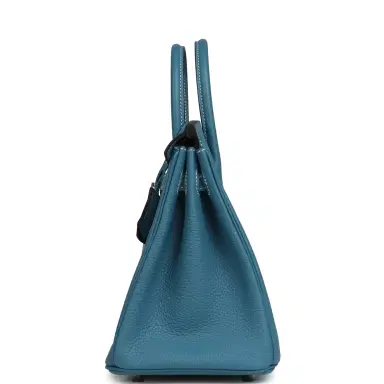 HERMÈS Pre-owned Hermes Birkin 25 Blue Jean Togo Palladium Hardware | Thumbnail 3 HERMÈS Pre-owned Hermes Birkin 25 Blue Jean Togo Palladium Hardware | Thumbnail 3