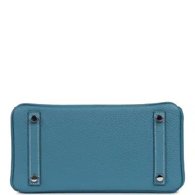 HERMÈS Pre-owned Hermes Birkin 25 Blue Jean Togo Palladium Hardware | Thumbnail 6 HERMÈS Pre-owned Hermes Birkin 25 Blue Jean Togo Palladium Hardware | Thumbnail 6