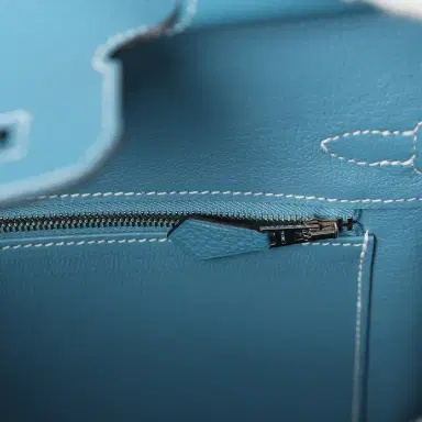 HERMÈS Pre-owned Hermes Birkin 25 Blue Jean Togo Palladium Hardware | Thumbnail 8 HERMÈS Pre-owned Hermes Birkin 25 Blue Jean Togo Palladium Hardware | Thumbnail 8