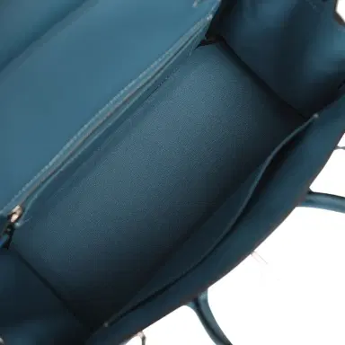 HERMÈS Pre-owned Hermes Birkin 25 Blue Jean Togo Palladium Hardware | Thumbnail 9 HERMÈS Pre-owned Hermes Birkin 25 Blue Jean Togo Palladium Hardware | Thumbnail 9