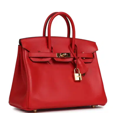HERMÈS Pre-owned Hermes Birkin 25 Rouge de Coeur Swift Gold Hardware | Thumbnail 2 HERMÈS Pre-owned Hermes Birkin 25 Rouge de Coeur Swift Gold Hardware | Thumbnail 2