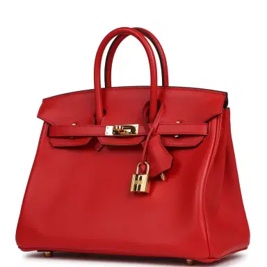 HERMÈS Pre-owned Hermes Birkin 25 Rouge de Coeur Swift Gold Hardware | Thumbnail 5 HERMÈS Pre-owned Hermes Birkin 25 Rouge de Coeur Swift Gold Hardware | Thumbnail 5