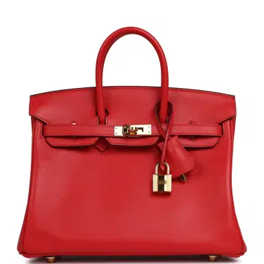 HERMÈS Pre-owned Hermes Birkin 25 Rouge de Coeur Swift Gold Hardware | Thumbnail 1 HERMÈS Pre-owned Hermes Birkin 25 Rouge de Coeur Swift Gold Hardware | Thumbnail 1
