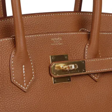 HERMÈS Pre-owned Hermes Birkin 30 Gold Togo Gold Hardware | Thumbnail 7 HERMÈS Pre-owned Hermes Birkin 30 Gold Togo Gold Hardware | Thumbnail 7