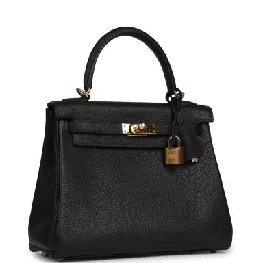 HERMÈS Pre-owned Hermes Kelly Retourne 25 Black Togo Gold Hardware | Thumbnail 2 HERMÈS Pre-owned Hermes Kelly Retourne 25 Black Togo Gold Hardware | Thumbnail 2
