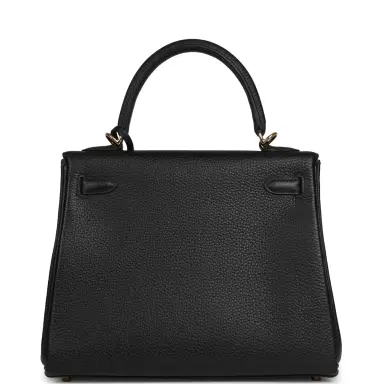 HERMÈS Pre-owned Hermes Kelly Retourne 25 Black Togo Gold Hardware | Thumbnail 4 HERMÈS Pre-owned Hermes Kelly Retourne 25 Black Togo Gold Hardware | Thumbnail 4