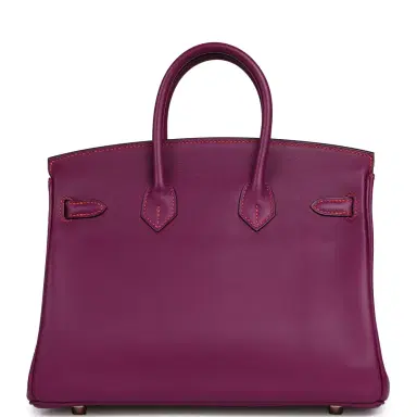 HERMÈS Pre-owned Hermes Special Order (HSS) Birkin 25 Anemone Verso Swift Rose Gold Hardware | Thumbnail 4 HERMÈS Pre-owned Hermes Special Order (HSS) Birkin 25 Anemone Verso Swift Rose Gold Hardware | Thumbnail 4