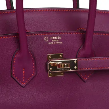 HERMÈS Pre-owned Hermes Special Order (HSS) Birkin 25 Anemone Verso Swift Rose Gold Hardware | Thumbnail 7 HERMÈS Pre-owned Hermes Special Order (HSS) Birkin 25 Anemone Verso Swift Rose Gold Hardware | Thumbnail 7