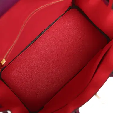 HERMÈS Pre-owned Hermes Special Order (HSS) Birkin 25 Anemone Verso Swift Rose Gold Hardware | Thumbnail 8 HERMÈS Pre-owned Hermes Special Order (HSS) Birkin 25 Anemone Verso Swift Rose Gold Hardware | Thumbnail 8