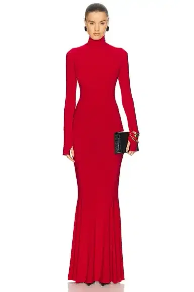 Norma Kamali Long Sleeve Turtle Fishtail Gown | Thumbnail 1 Norma Kamali Long Sleeve Turtle Fishtail Gown | Thumbnail 1