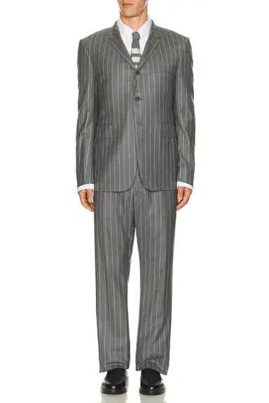 Thom Browne Fit 1 Wool Flannel Chalk Stripe Blazer | Thumbnail 3 Thom Browne Fit 1 Wool Flannel Chalk Stripe Blazer | Thumbnail 3