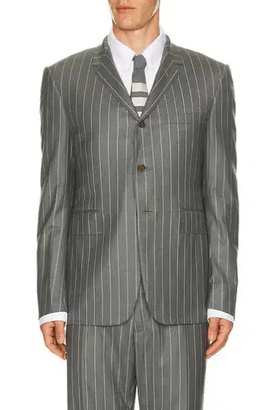 Thom Browne Fit 1 Wool Flannel Chalk Stripe Blazer | Thumbnail 1 Thom Browne Fit 1 Wool Flannel Chalk Stripe Blazer | Thumbnail 1