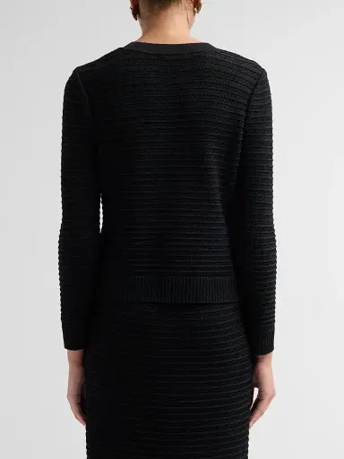 Misook Women's Heritage Button-Front Ottoman Knit Jacket - Black | Thumbnail 3 Misook Women's Heritage Button-Front Ottoman Knit Jacket - Black | Thumbnail 3