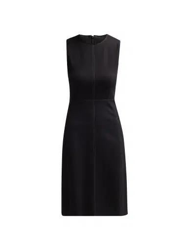 Misook Women's Contrast Stitch Ponte Sheath Dress - Black Charmeuse | Thumbnail 1 Misook Women's Contrast Stitch Ponte Sheath Dress - Black Charmeuse | Thumbnail 1