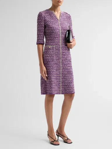Misook Women's Metallic Tweed Knit Sheath Dress - Fresh Purple Biscotti | Thumbnail 4 Misook Women's Metallic Tweed Knit Sheath Dress - Fresh Purple Biscotti | Thumbnail 4