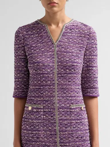 Misook Women's Metallic Tweed Knit Sheath Dress - Fresh Purple Biscotti | Thumbnail 5 Misook Women's Metallic Tweed Knit Sheath Dress - Fresh Purple Biscotti | Thumbnail 5