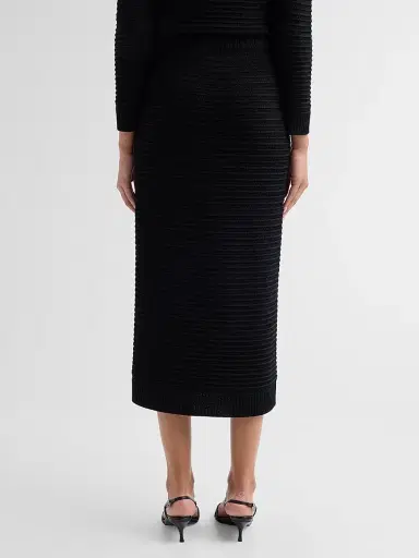 Misook Women's Ottoman Knit Midi Skirt - Black | Thumbnail 3 Misook Women's Ottoman Knit Midi Skirt - Black | Thumbnail 3