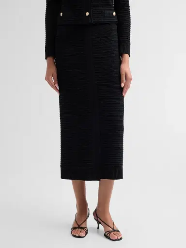 Misook Women's Ottoman Knit Midi Skirt - Black | Thumbnail 4 Misook Women's Ottoman Knit Midi Skirt - Black | Thumbnail 4