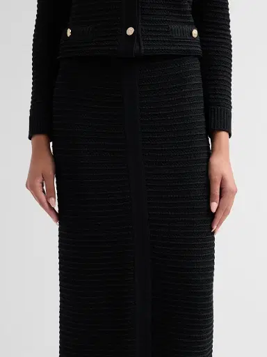 Misook Women's Ottoman Knit Midi Skirt - Black | Thumbnail 5 Misook Women's Ottoman Knit Midi Skirt - Black | Thumbnail 5