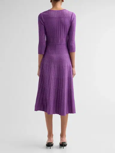 Misook Women's Multi-Stitch Soft Knit Midi Dress - Fresh Purple Biscotti | Thumbnail 3 Misook Women's Multi-Stitch Soft Knit Midi Dress - Fresh Purple Biscotti | Thumbnail 3
