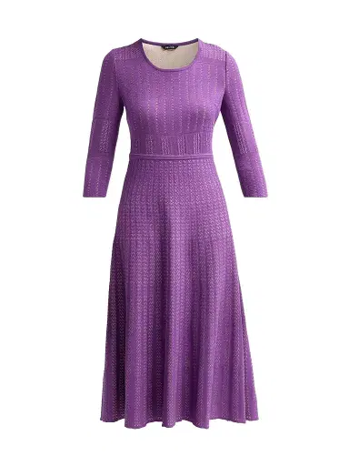 Misook Women's Multi-Stitch Soft Knit Midi Dress - Fresh Purple Biscotti | Thumbnail 1 Misook Women's Multi-Stitch Soft Knit Midi Dress - Fresh Purple Biscotti | Thumbnail 1