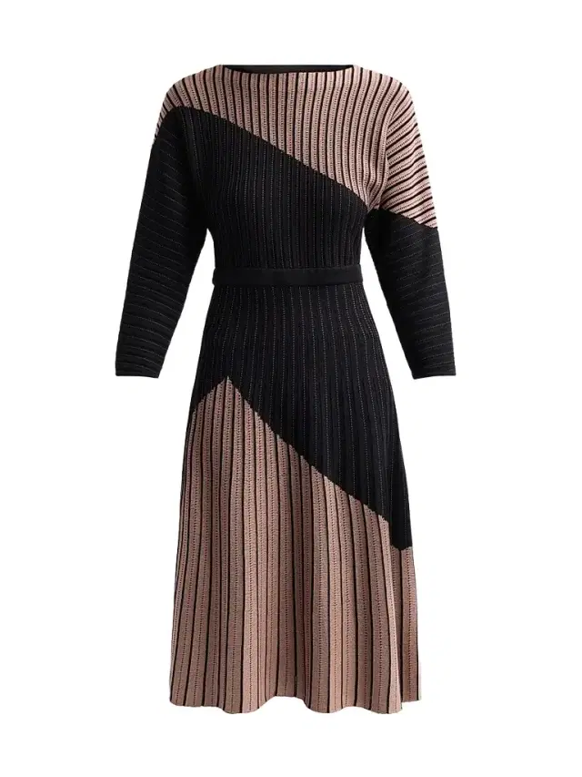 Women's Colorblocked Knit Midi Dress - Charmeuse Black Women's Colorblocked Knit Midi Dress - Charmeuse Black