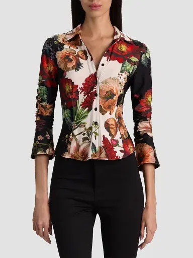 Alice + Olivia Women's Freya Printed Top - Floral Radiance - Size XL | Thumbnail 4 Alice + Olivia Women's Freya Printed Top - Floral Radiance - Size XL | Thumbnail 4