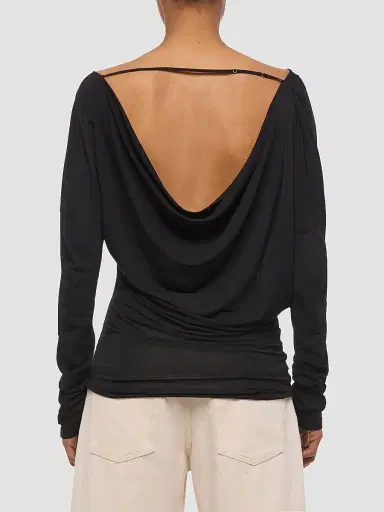 Helmut Lang Women's Open-Back Cowlneck Top - Black | Thumbnail 3 Helmut Lang Women's Open-Back Cowlneck Top - Black | Thumbnail 3