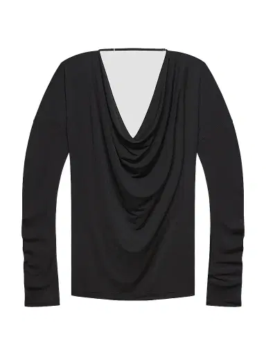 Helmut Lang Women's Open-Back Cowlneck Top - Black | Thumbnail 1 Helmut Lang Women's Open-Back Cowlneck Top - Black | Thumbnail 1
