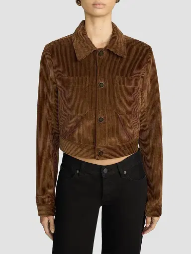 FRAME Women's The Small Cotton Corduroy Jacket - Hazelnut | Thumbnail 3 FRAME Women's The Small Cotton Corduroy Jacket - Hazelnut | Thumbnail 3