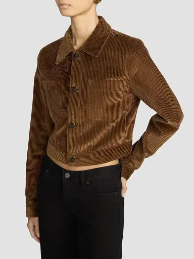 FRAME Women's The Small Cotton Corduroy Jacket - Hazelnut | Thumbnail 5 FRAME Women's The Small Cotton Corduroy Jacket - Hazelnut | Thumbnail 5