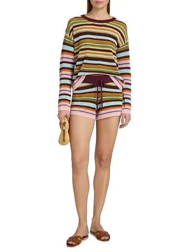 Beach Riot Women's Balboa Striped Shorts - Paradise Stripe | Thumbnail 2 Beach Riot Women's Balboa Striped Shorts - Paradise Stripe | Thumbnail 2