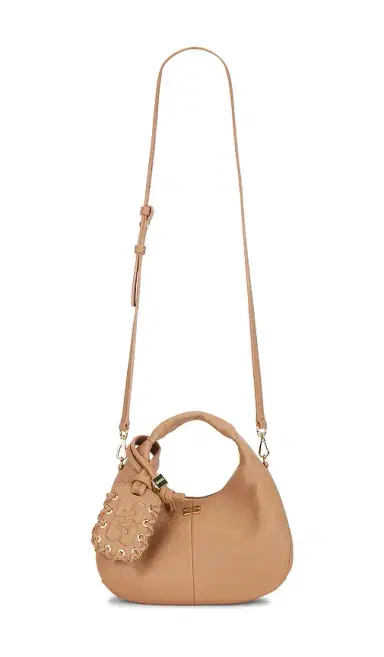 Ganni Hobo Mini Grained Bag | Thumbnail 1 Ganni Hobo Mini Grained Bag | Thumbnail 1