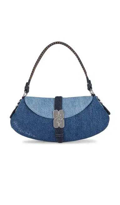 Ganni B-kat Denim Shoulder Bag | Thumbnail 1 Ganni B-kat Denim Shoulder Bag | Thumbnail 1