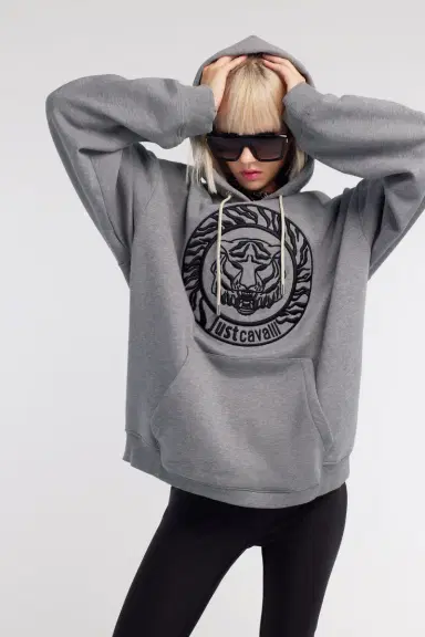 Roberto Cavalli Just Cavalli Tiger Logo Front-Pocket Sweatshirt | Thumbnail 3 Roberto Cavalli Just Cavalli Tiger Logo Front-Pocket Sweatshirt | Thumbnail 3