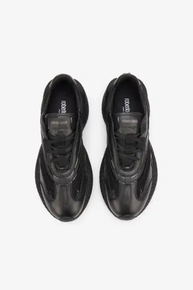 Roberto Cavalli Black Chunky Leather Sneakers | Thumbnail 4 Roberto Cavalli Black Chunky Leather Sneakers | Thumbnail 4